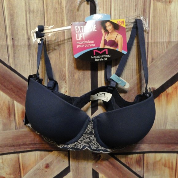 Maidenform Extremt lift Blue embroidered Cute Bra~Nwt~36C~ - Picture 5 of 6
